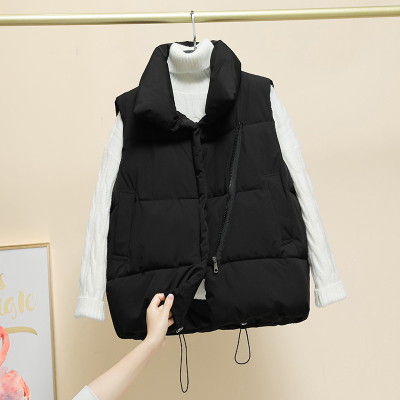 High quality wholesales fashion women's woven waistcoat,polyester padding, quilted line vest,winter clothing,elastic string