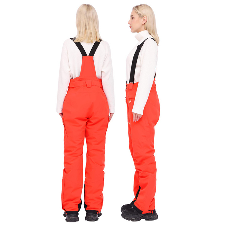 Winter Waterproof Breathable SKI Pants Detachable Suspenders Women's Snow Ski Insulated Bib Pants ski overall for Snowboarding