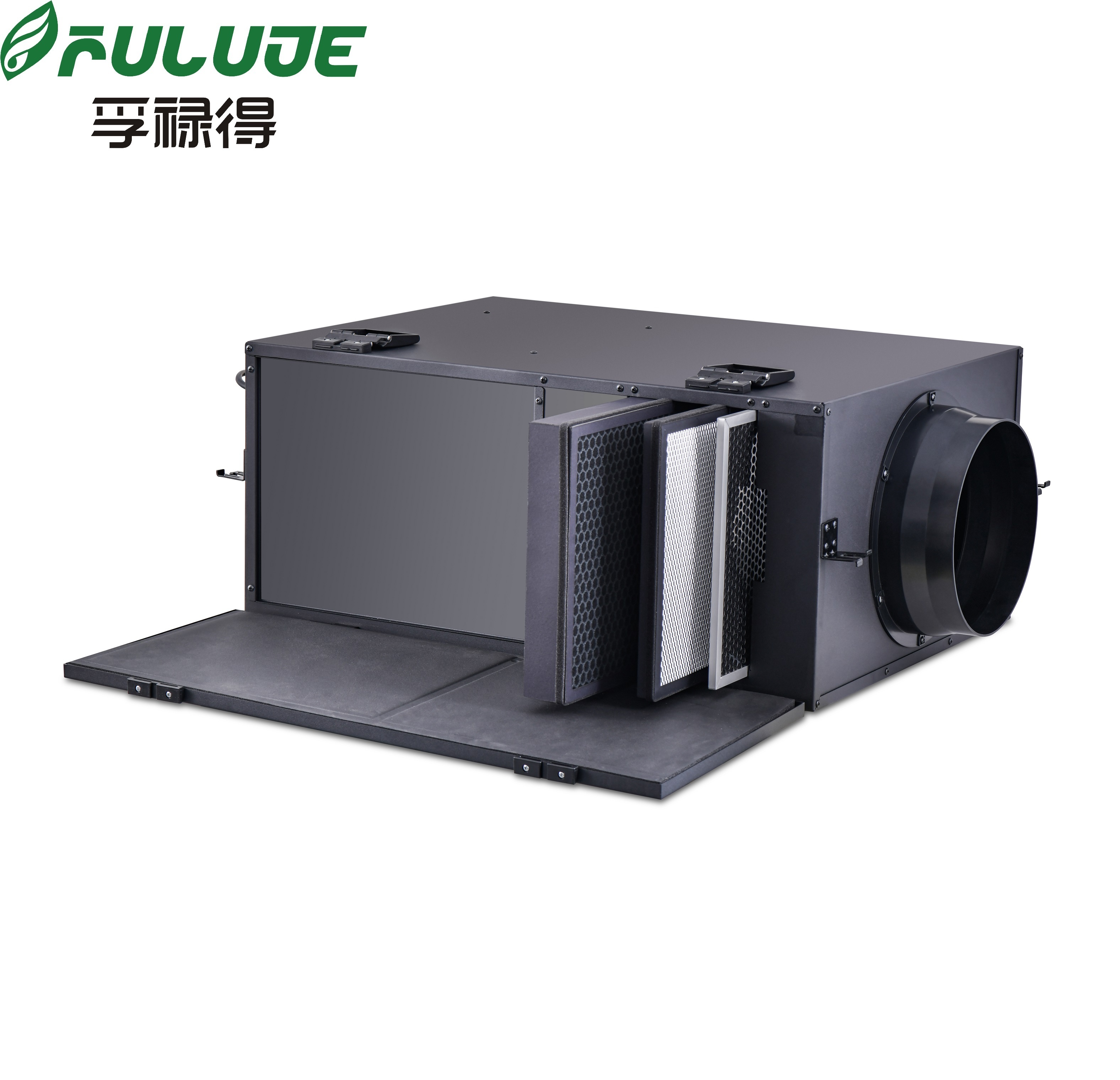 FULUDE PM2.5 haze removal pipeline fresh air fan carbon filter active carbon filter smoke carbon air filter