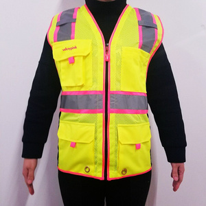 Pink Reflective Hi-Visibility Mesh Women Safety Vest