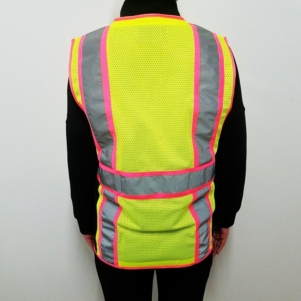 Pink Reflective Hi-Visibility Mesh Women Safety Vest