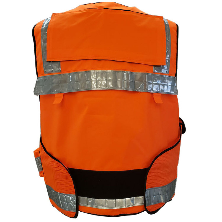 Emergency  Fluorescence Orange Hi Visibility Safety EMS Paramedic Safety First Aid Vest