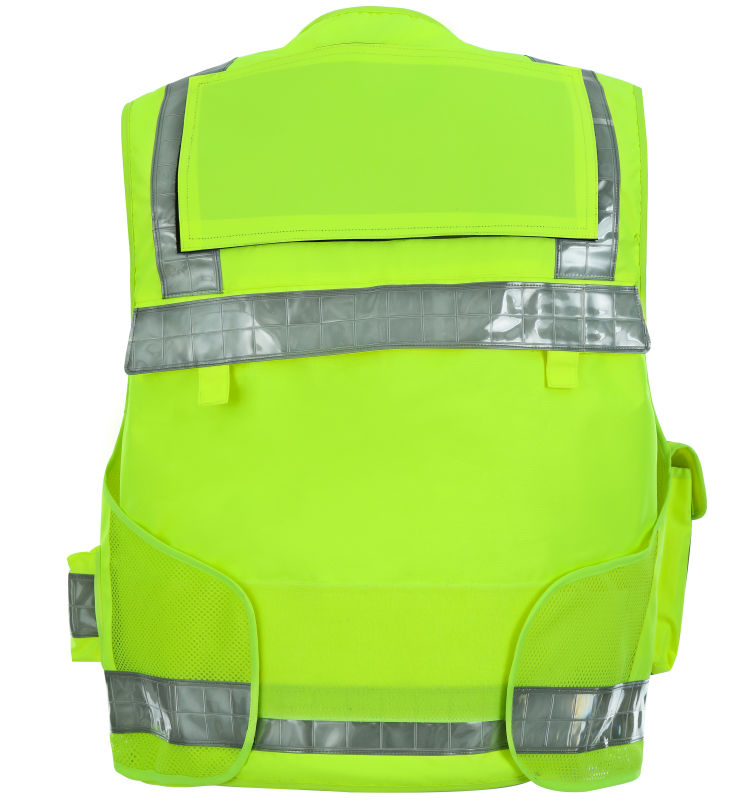 Reflective Safety Mesh Polyester Fluorescent Yellow First Aid Paramedic Vest