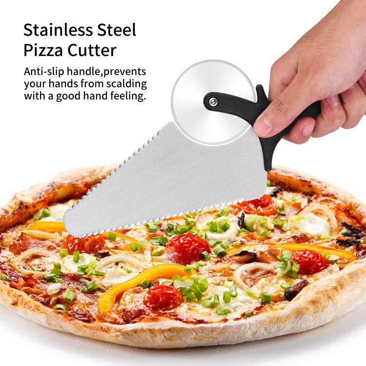 Wholesale Pizza Peel 12 Inch Aluminum Pizza Paddle Shovel With Foldable Wood Handle And Stainless Steel Pizza Cutter Wheel