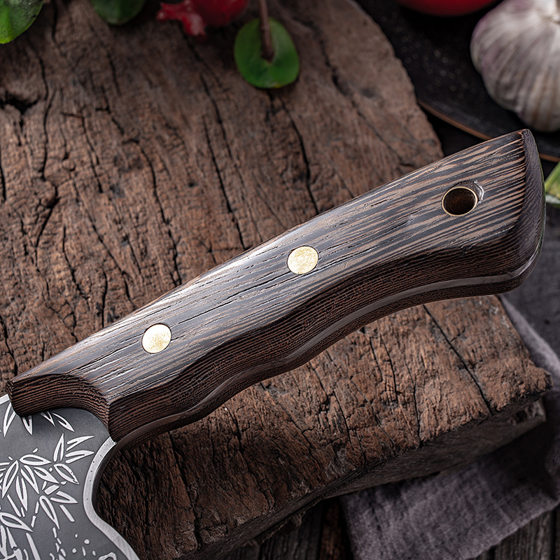 New Product Ideas 2023 Tiger Pattern Wenge Wood Handle Luxury  Hand Forged Knife Slaughter Knife Serbian Boning Knife for Home