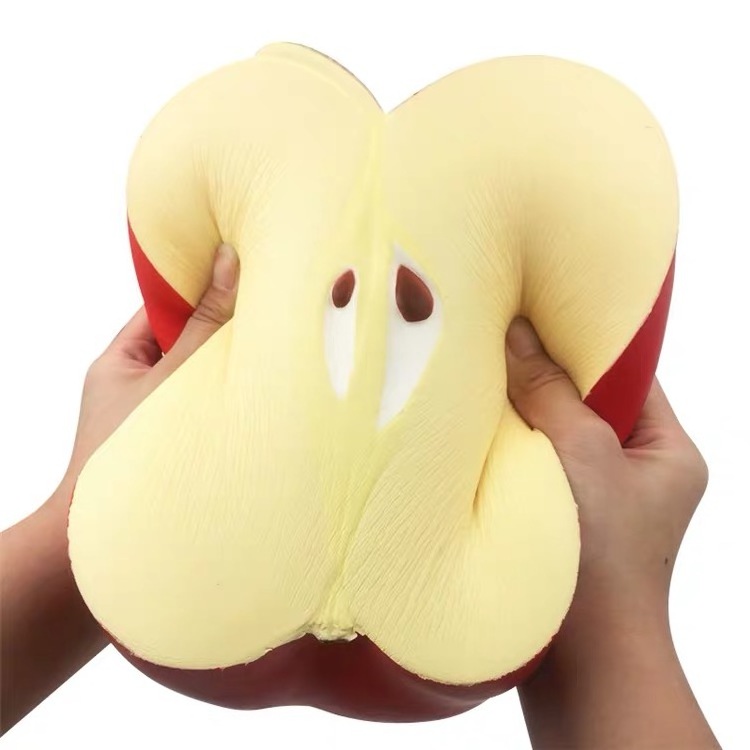 Slow Rising Jumbo Squishies Toy 10 Inch Super Big Half-Apple Shape Squishy Toy Soft Squeeze