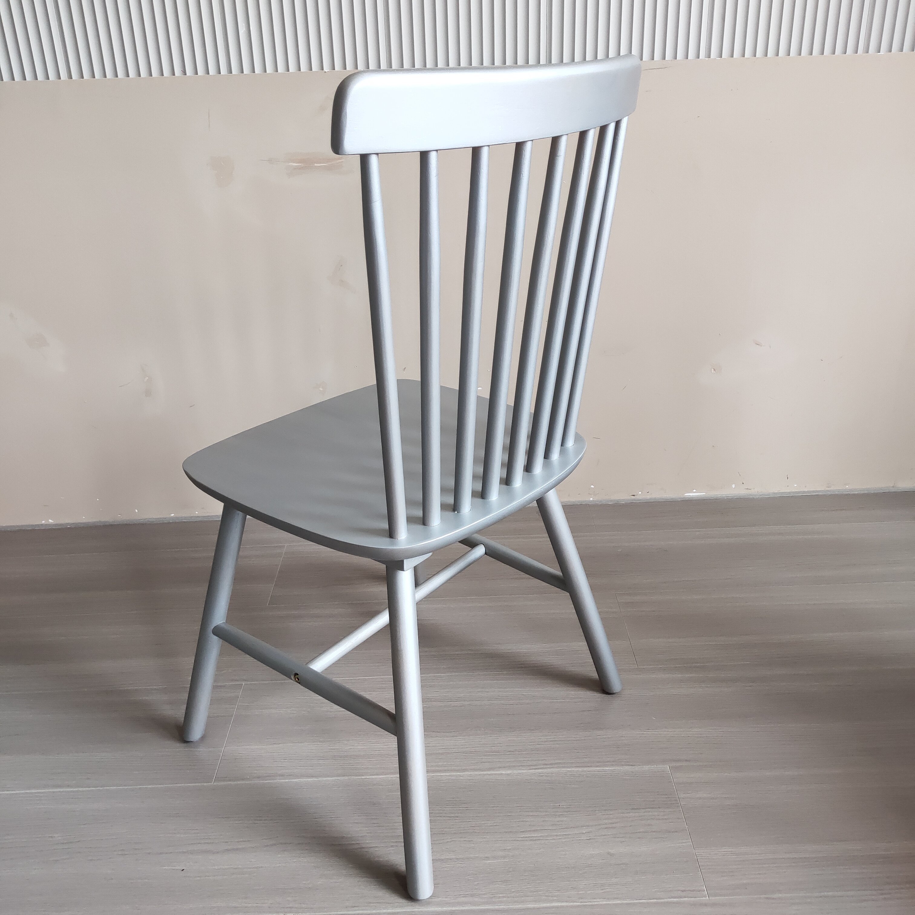 Spindle back dining chair wedding event wooden windsor chair solid wood grey design dining chair