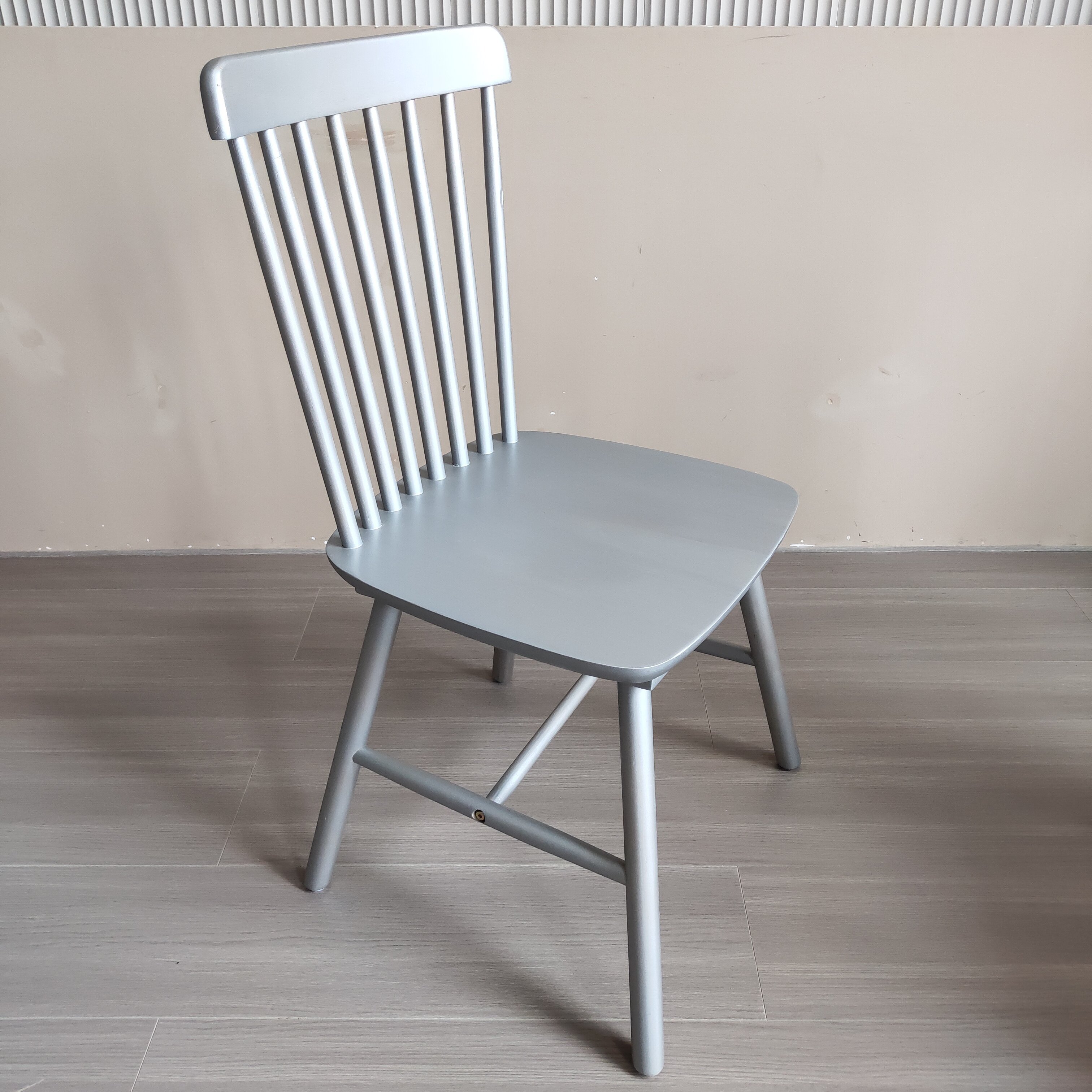 Spindle back dining chair wedding event wooden windsor chair solid wood grey design dining chair