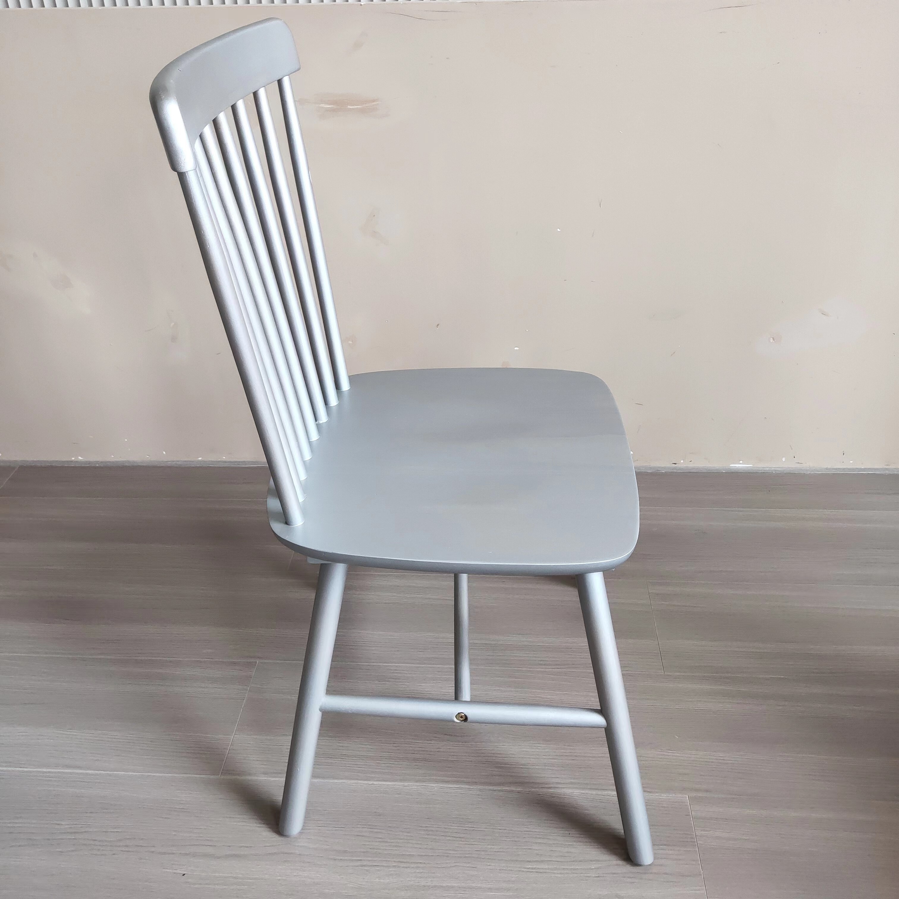 Spindle back dining chair wedding event wooden windsor chair solid wood grey design dining chair