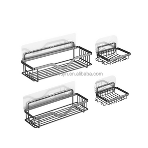 Bathroom toilet kitchen storage holder shelf rack metal shower caddy stainless steel 4 pieces bathroom set