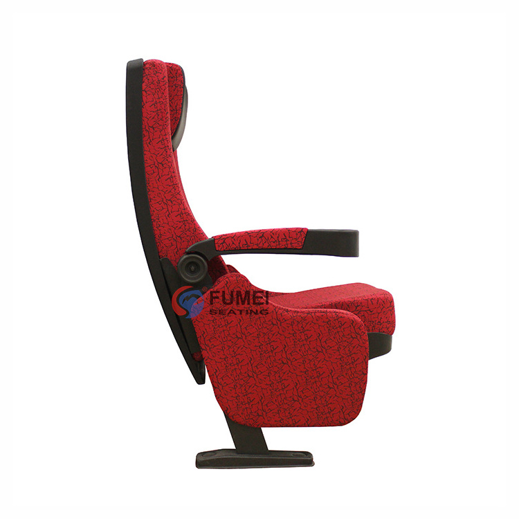 Good Price Fabric Theater Furniture Seating Folding Theatre Seat Movie Cinema Chair With Cup Holder Armrest For Sale