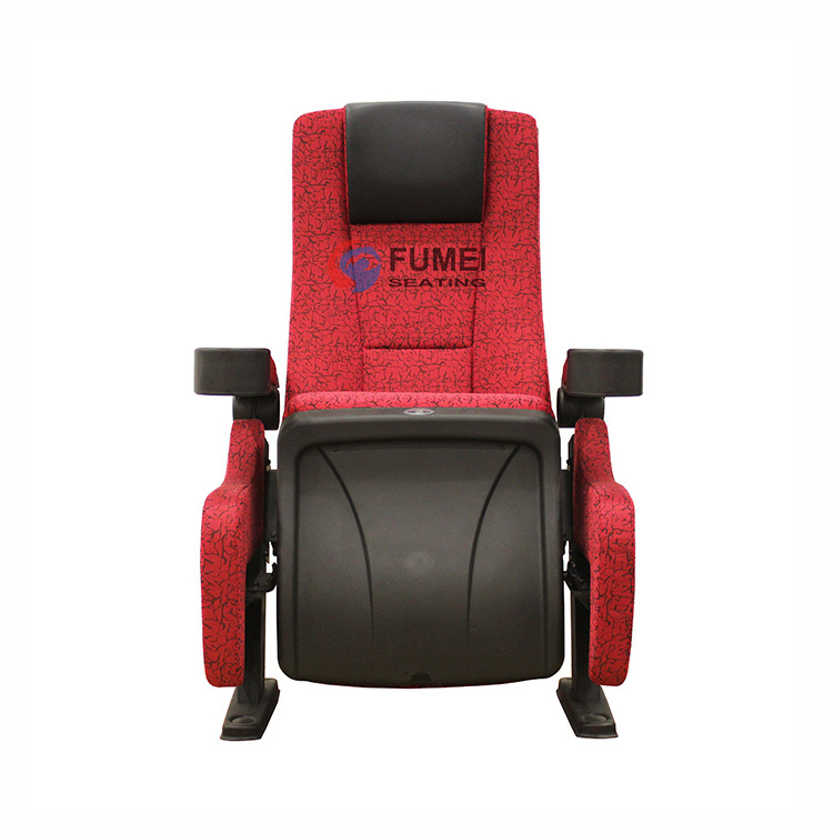 Good Price Fabric Theater Furniture Seating Folding Theatre Seat Movie Cinema Chair With Cup Holder Armrest For Sale