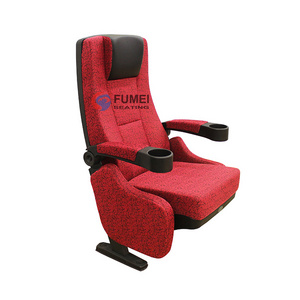 Good Price Fabric Theater Furniture Seating Folding Theatre Seat Movie Cinema Chair With Cup Holder Armrest For Sale