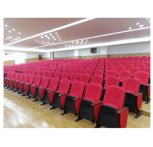 Durable fabric free standing tipup auditorium seat folding,wooden school church seat auditorium chair with back writing table