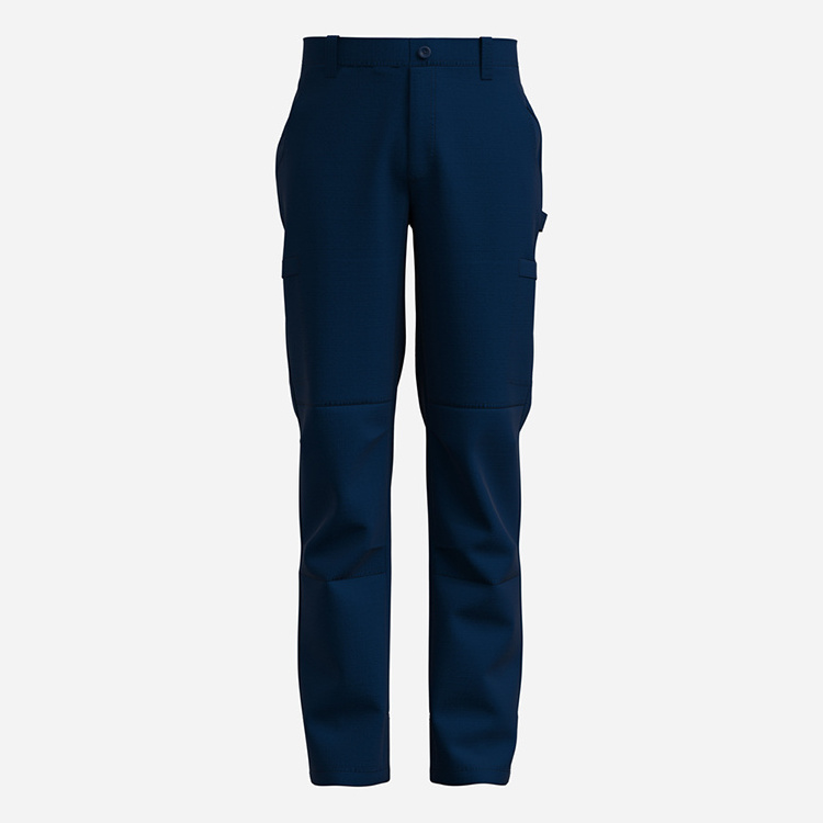 Industrial Cargo Pants Utility Trousers Corporate Work Trousers for Men Wholesale Custom 6 Pocket Long Navy Blue Polyester MM