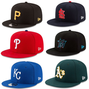 In stock new 3d embroidery era Side patch fitted cap gorras flat brim american fitted hats for team fitted snapback caps