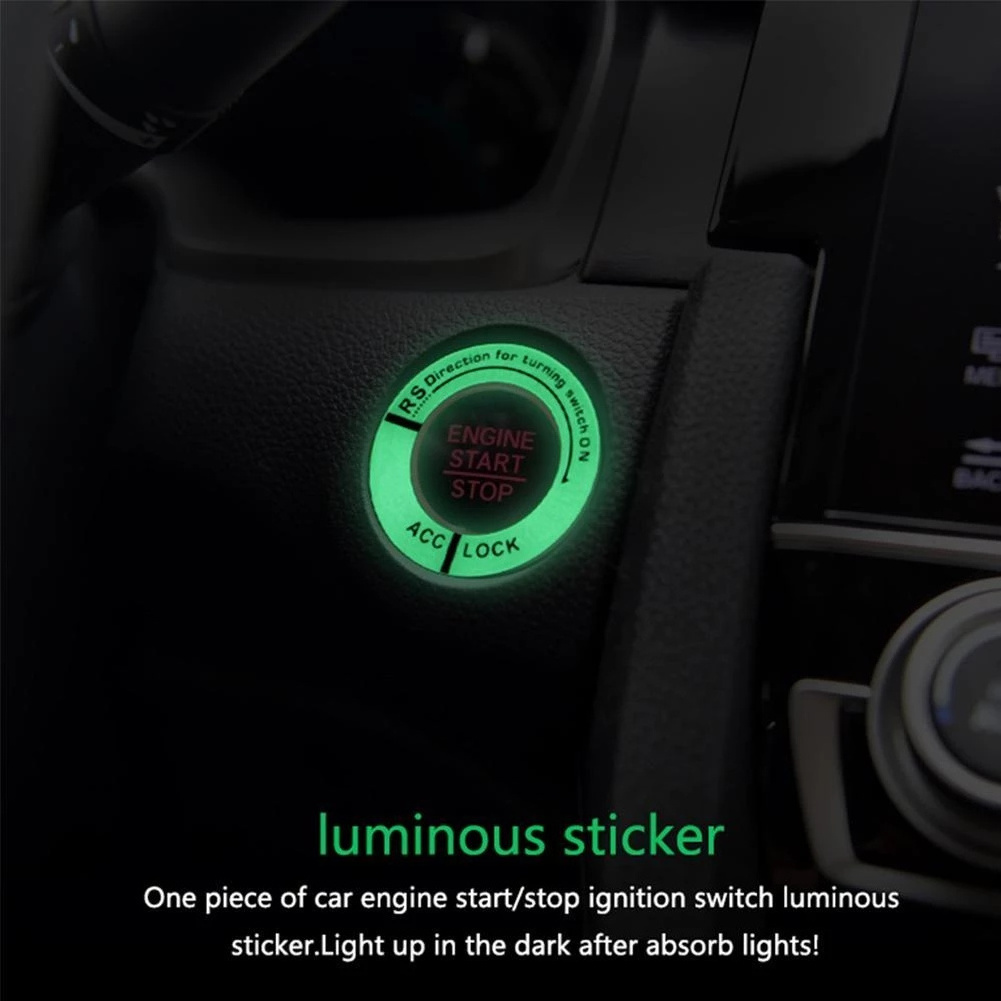 3D Gel Glow Key Ring Sticker Luminous Ignition Switch Cover Circle Light Decoration Universal Auto Key Fluorescent Circle