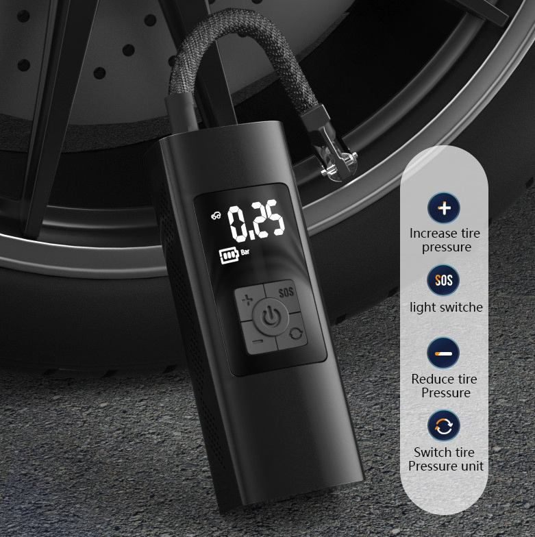 Car Air Compressor 12V Rechargeable Wireless Inflatable Pump Portable Air Pump Car Tire Inflator Digital for Car Bicycle Balls