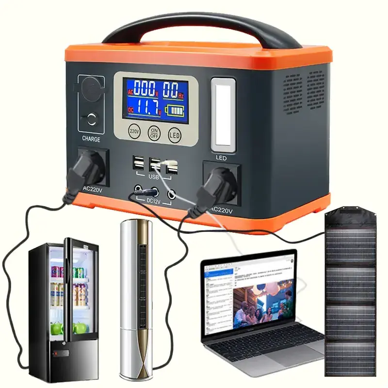 Hybrid System Solar Kit 500w Solar power Station Off Grid Energy System Storage for Home Camping Car emergency power supply