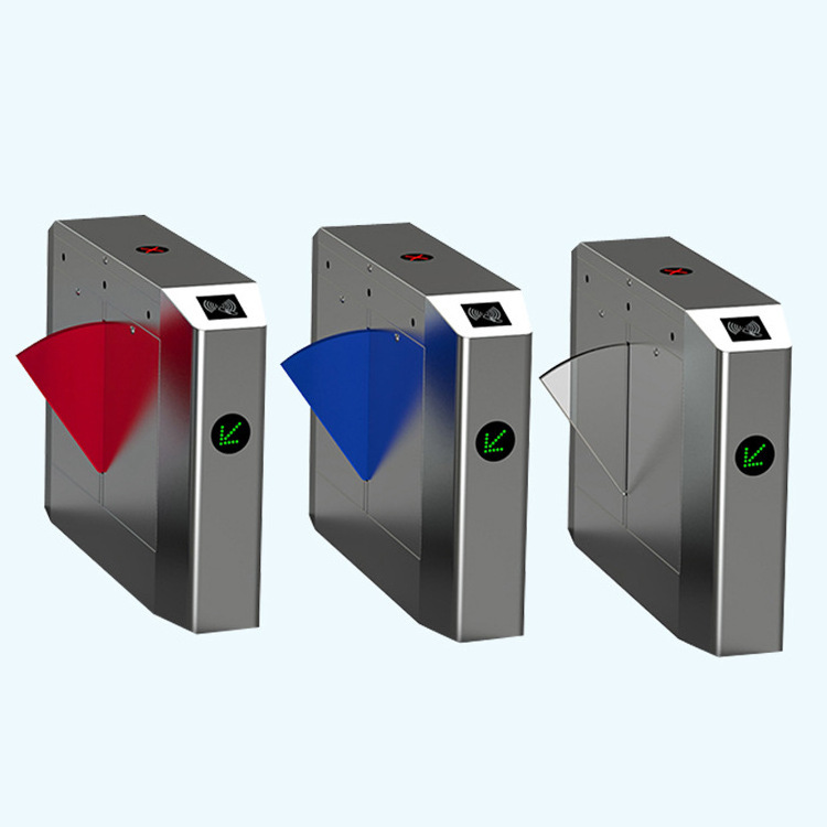 Fumoter Flap Barrier Turnstile Gate Access Control System with Face/Fingerprint/RFID Card Reader Support Single/Dual Lane