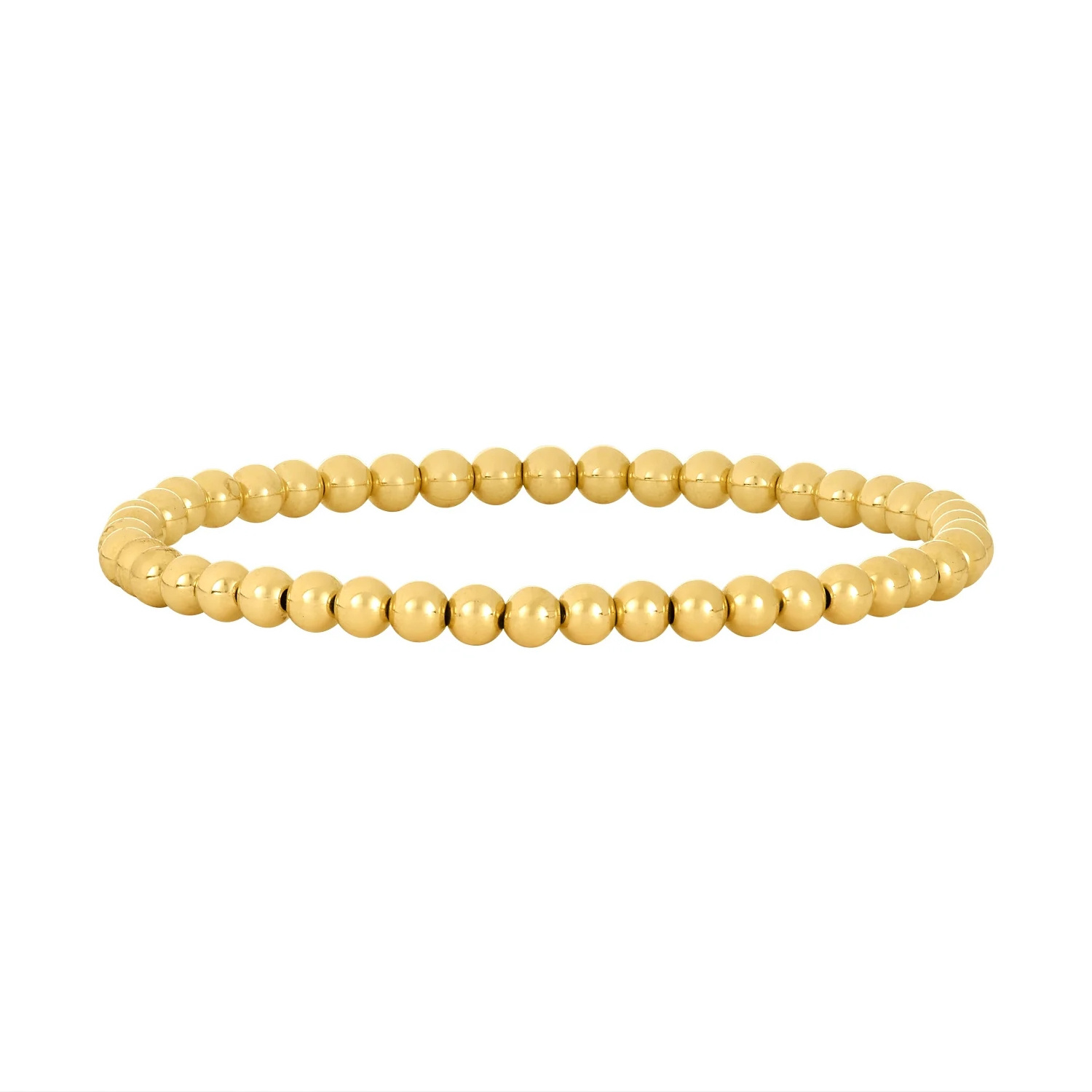 KKBEAD 18k Gold Plated Beads Stretch Stackable Bracelet Luxury Natural Pearl Bracelet With Pearl Beads