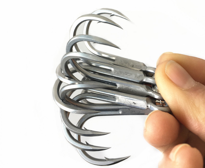 Raptor-Z Strong Treble Hook 1/0 2/0 3/0 4/0 5/0 Saltwater Fishing High Carbon Treble Hook With Barbed 6071-4X-HG