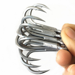 Raptor-Z Strong Treble Hook 1/0 2/0 3/0 4/0 5/0 Saltwater Fishing High Carbon Treble Hook With Barbed 6071-4X-HG