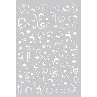 B036 3D Star And Moon Nail Stickers  Constellation Nail Art Decorations Decals