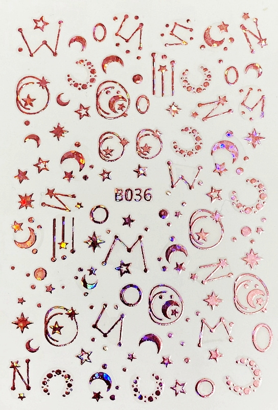 B036 3D Star And Moon Nail Stickers  Constellation Nail Art Decorations Decals