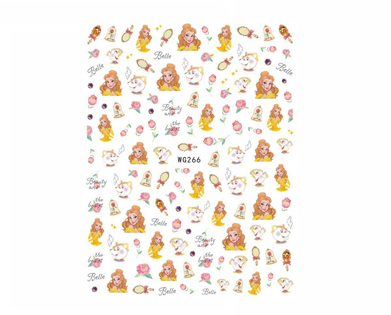 WG266-WG296 3D Cartoon Stickers Children Manicure Wraps Fairy Tale Nail Art Decorations Decals