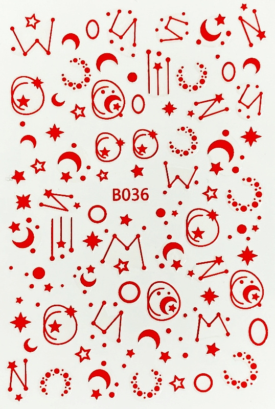 B036 3D Star And Moon Nail Stickers  Constellation Nail Art Decorations Decals