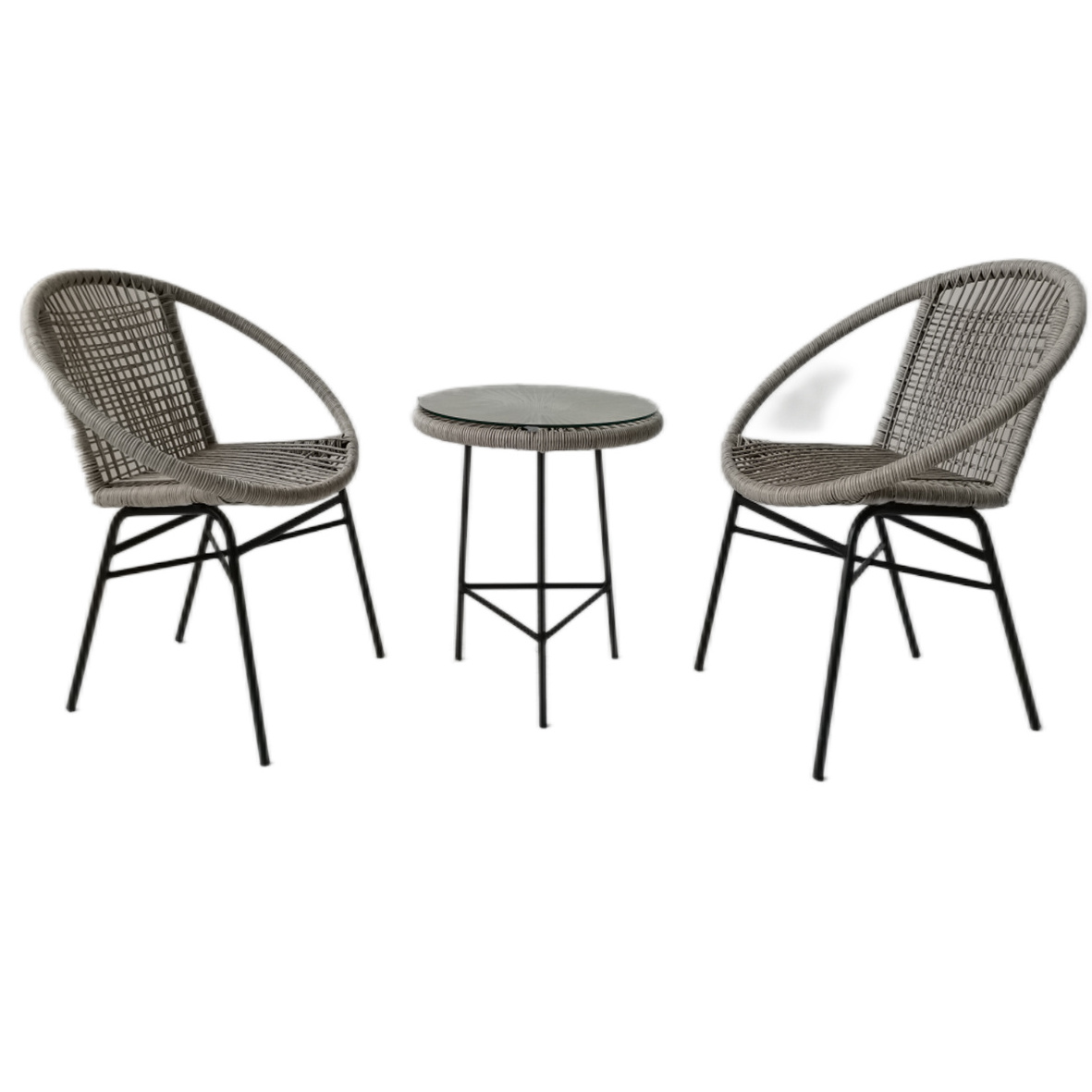 Balcony folding tea table and chair combination garden outdoor leisure rattan small table and chair rattan chair three-piece set