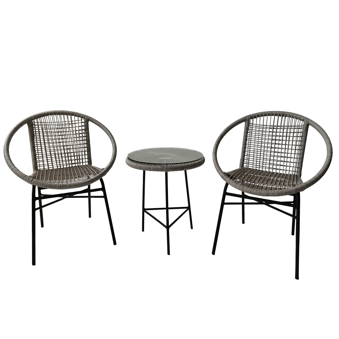 Balcony folding tea table and chair combination garden outdoor leisure rattan small table and chair rattan chair three-piece set