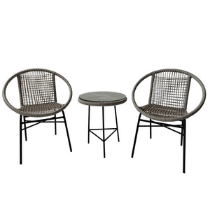 Balcony folding tea table and chair combination garden outdoor leisure rattan small table and chair rattan chair three-piece set