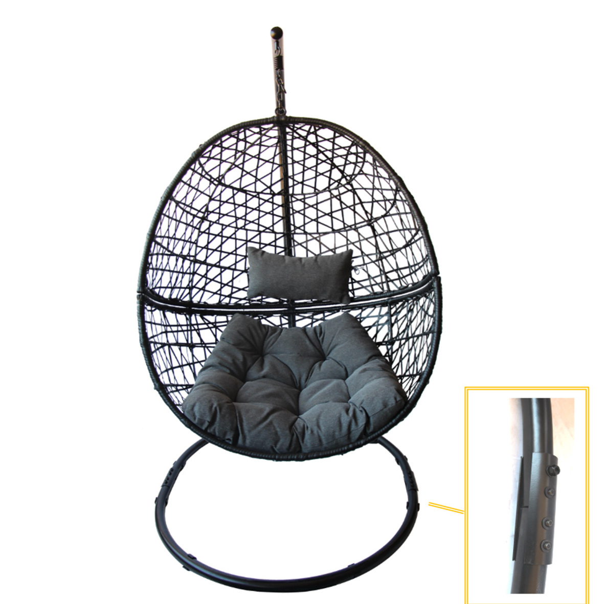 Patio Rattan Garden Wicker Outdoor Furniture Single Seater Outdoor Hammock Egg Hanging Swing Chair