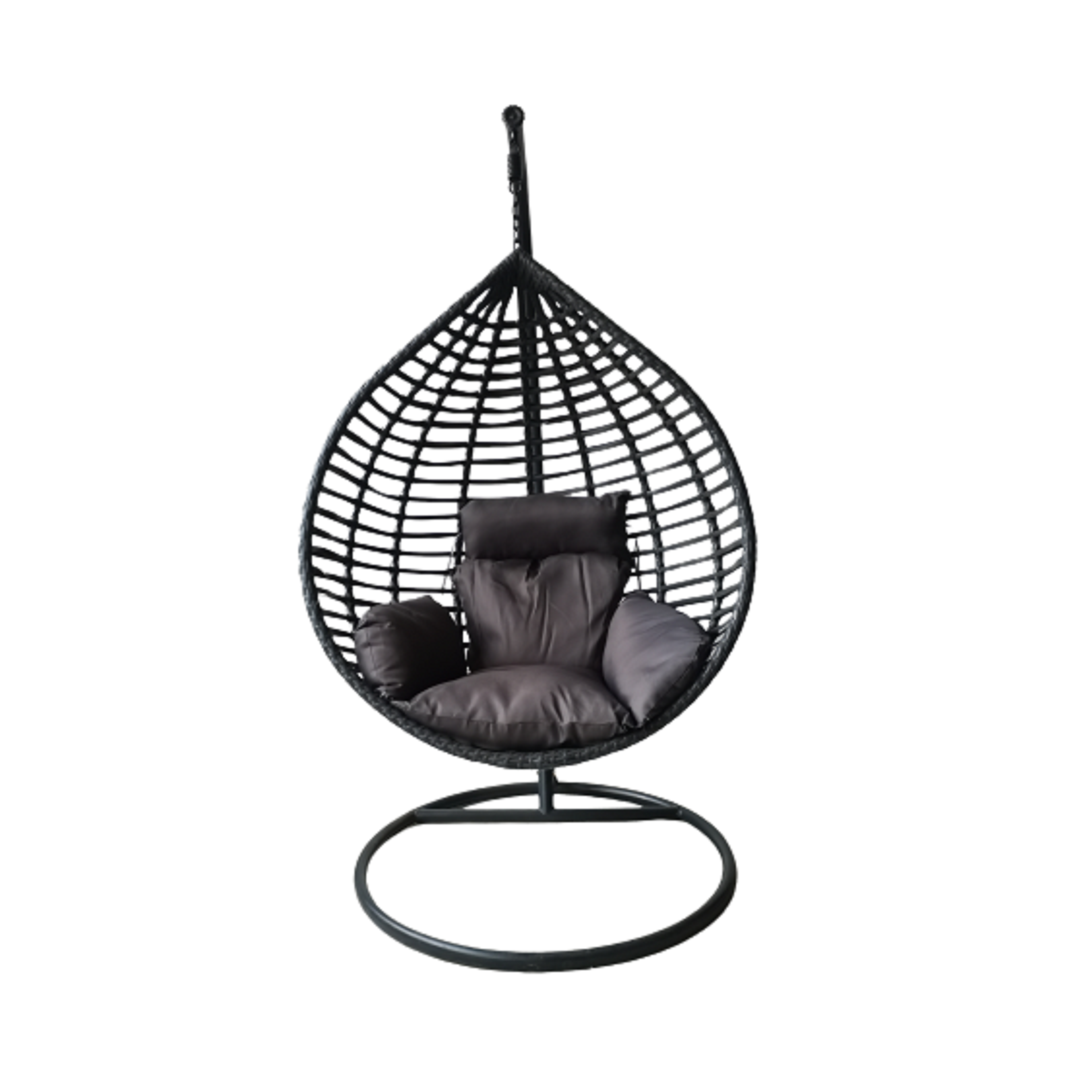 Outdoor Single Seat Garden Furniture Rattan Patio Swings Hanging Egg Chair with Stand Pink Black Bag Green