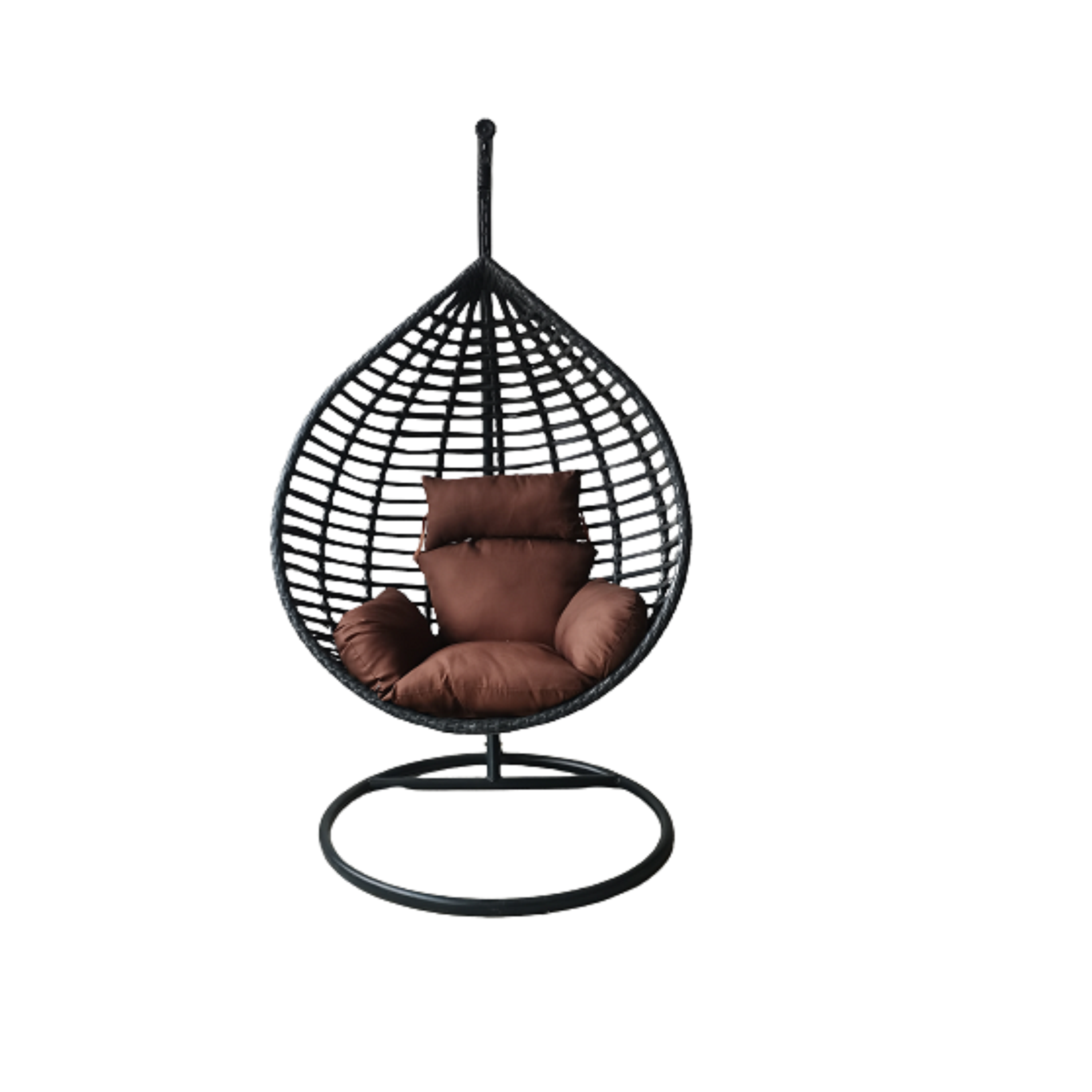 Outdoor Single Seat Garden Furniture Rattan Patio Swings Hanging Egg Chair with Stand Pink Black Bag Green