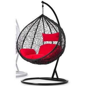 Cheap price indoor outdoor modern hanging swing chair bamboo patio rattan wicker swing clear chair