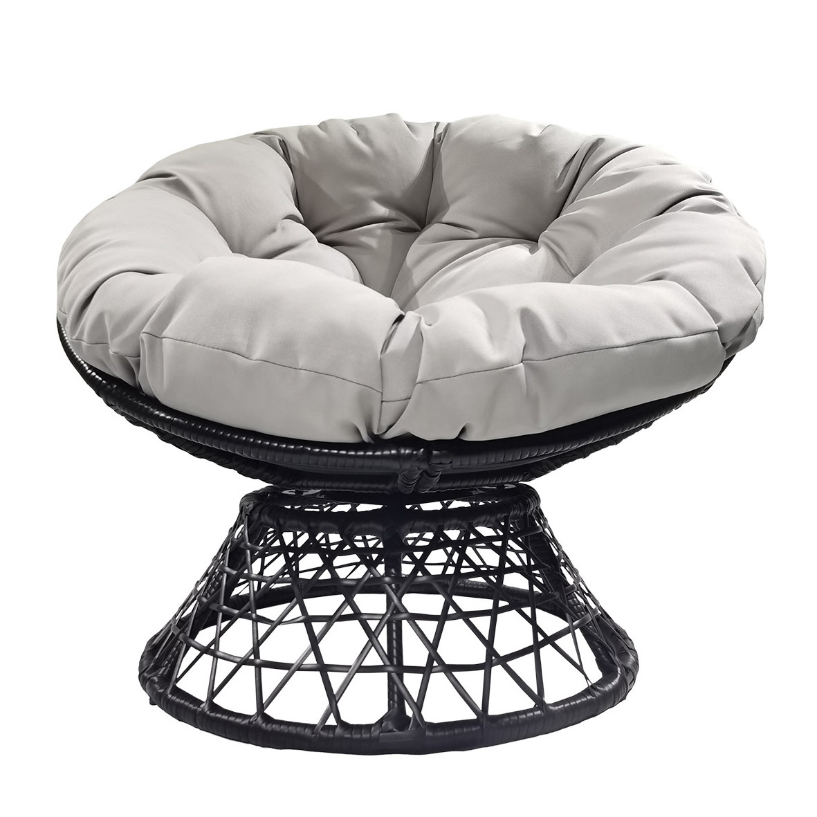 Cushion Patio Swivel Rattan Wicker Papasan Chair Ball Chair Outdoor Round Papasan Chair