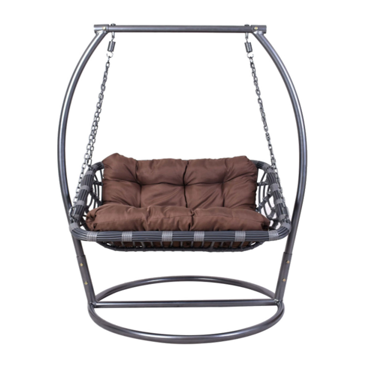 Wholesale Outdoor Garden Furniture Hanging Chairs Swing Standing Double Hanging Wicker With Big Cushion