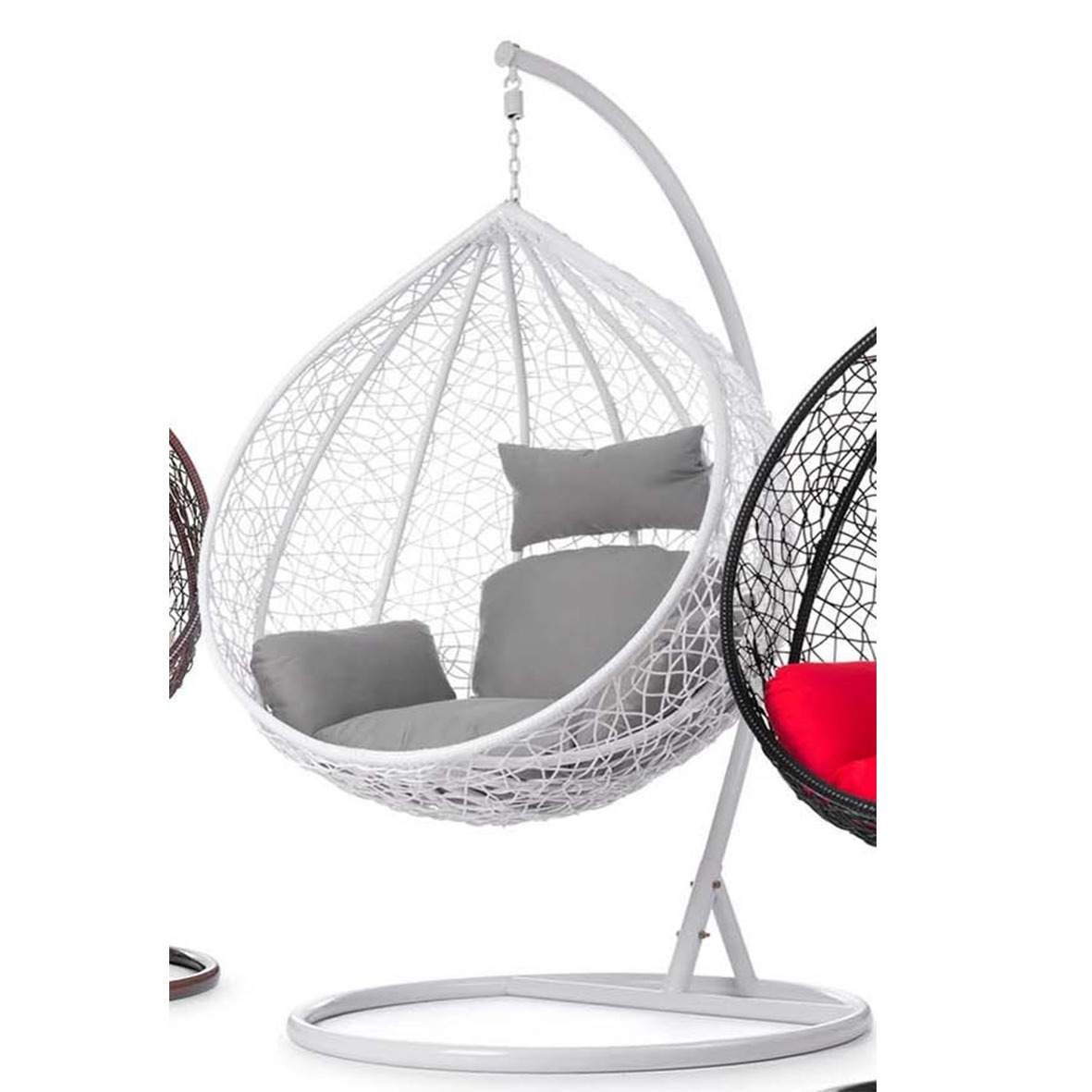 Cheap price indoor outdoor modern hanging swing chair bamboo patio rattan wicker swing clear chair