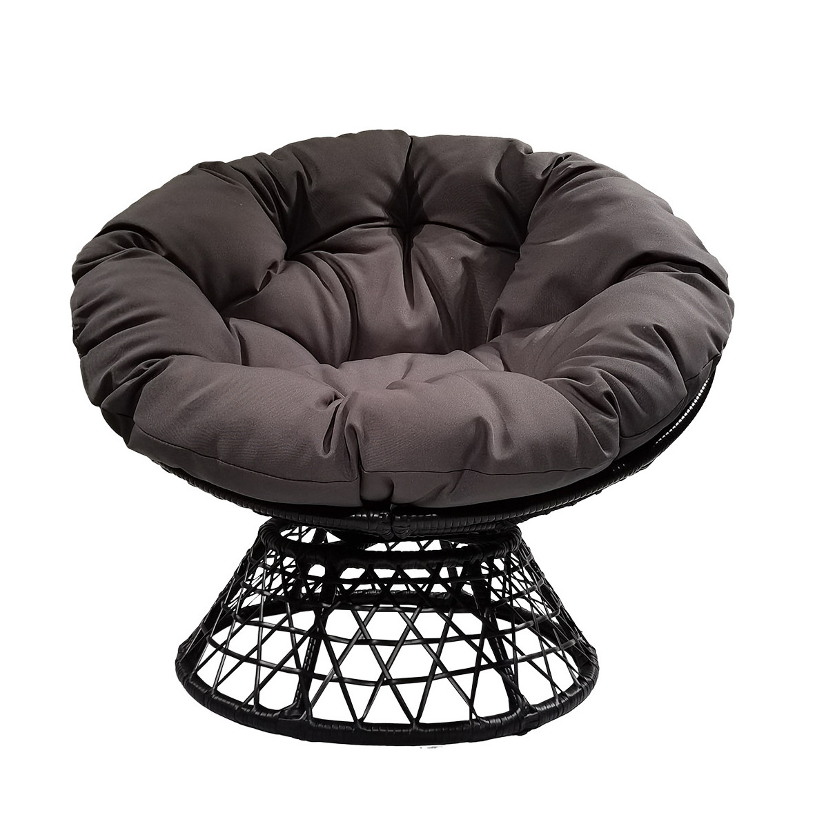 Cushion Patio Swivel Rattan Wicker Papasan Chair Ball Chair Outdoor Round Papasan Chair