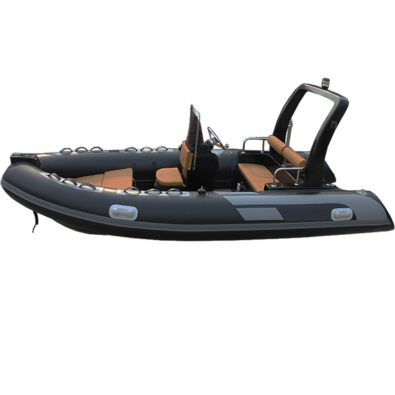 China rib pvc inflatable fiber glass fishing boat 6-8 persons for ocean lakes