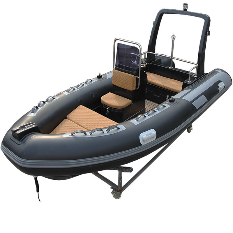 Safe inflatable boat hard floor aluminum fishing inflatable boat steering console for sailing rescue