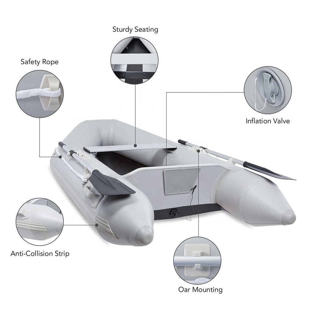 PVC Inflatable Boat Tender 230 cm Rowing Boat Yacht Tender Small Fishing Boat 7.5 feet 7 1/2ft