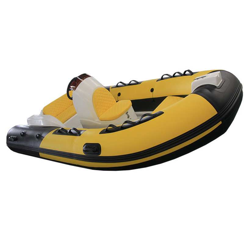 13ft RIB Boat Fiberglass Hull Inflatable boat with Center Console Steering System