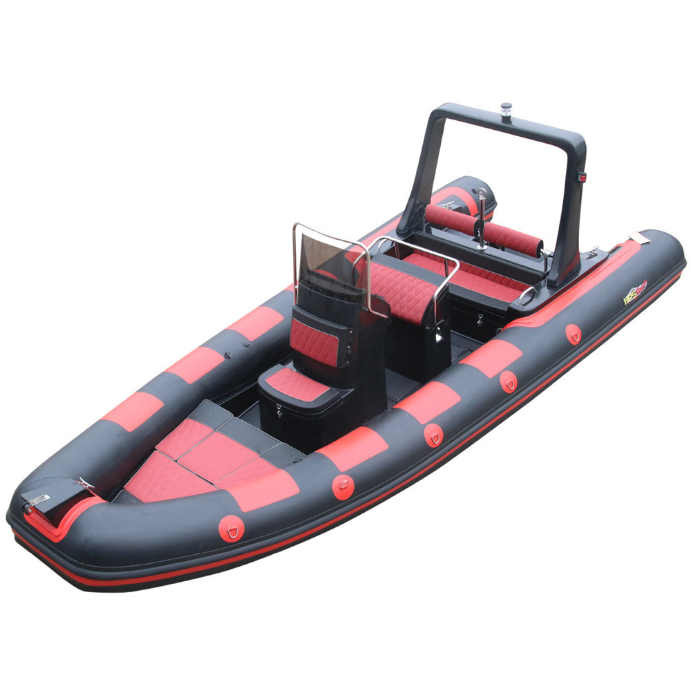 Fiberglass inflatable boat hypalon fabric with steering console for inflatable boats 20ft