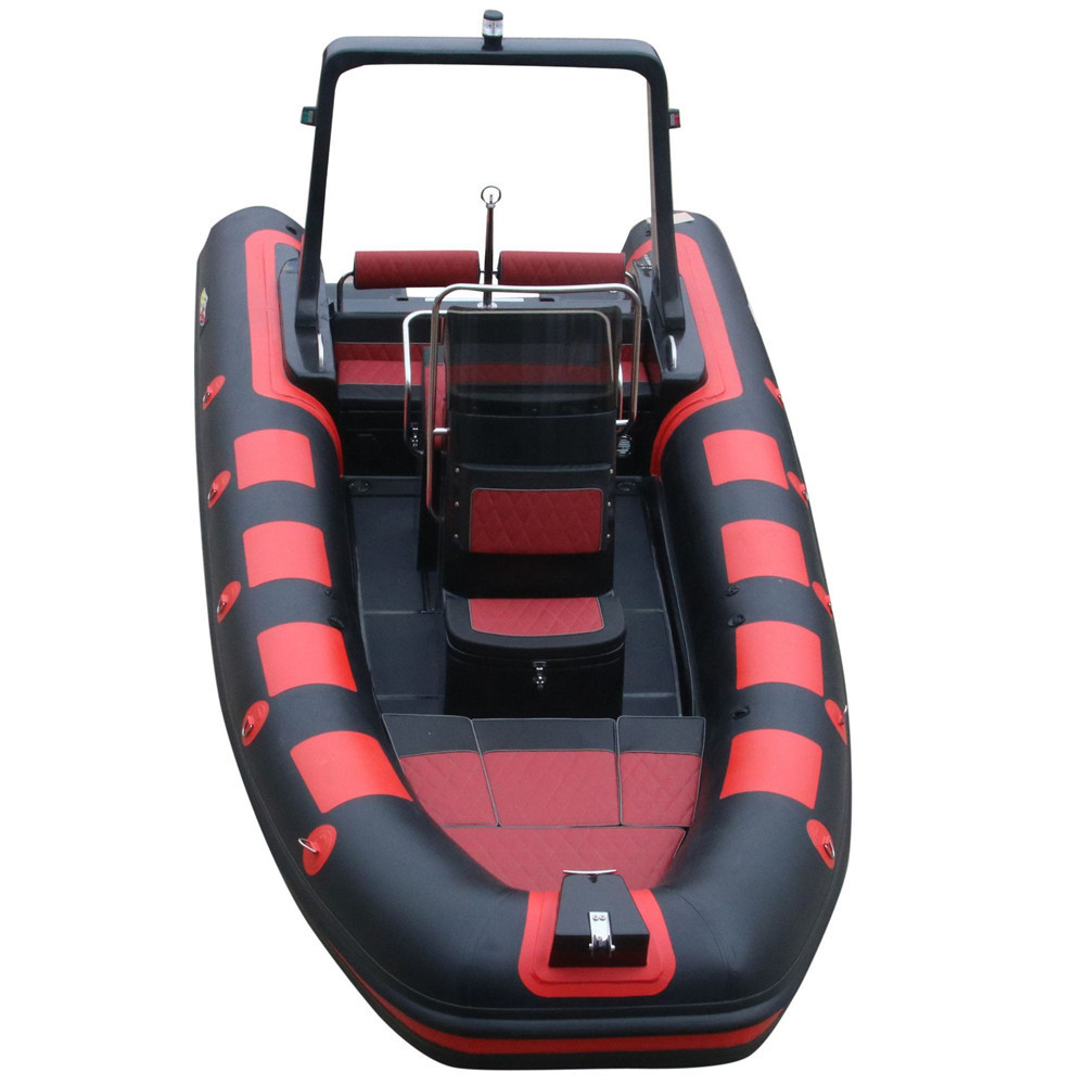 Fiberglass inflatable boat hypalon fabric with steering console for inflatable boats 20ft