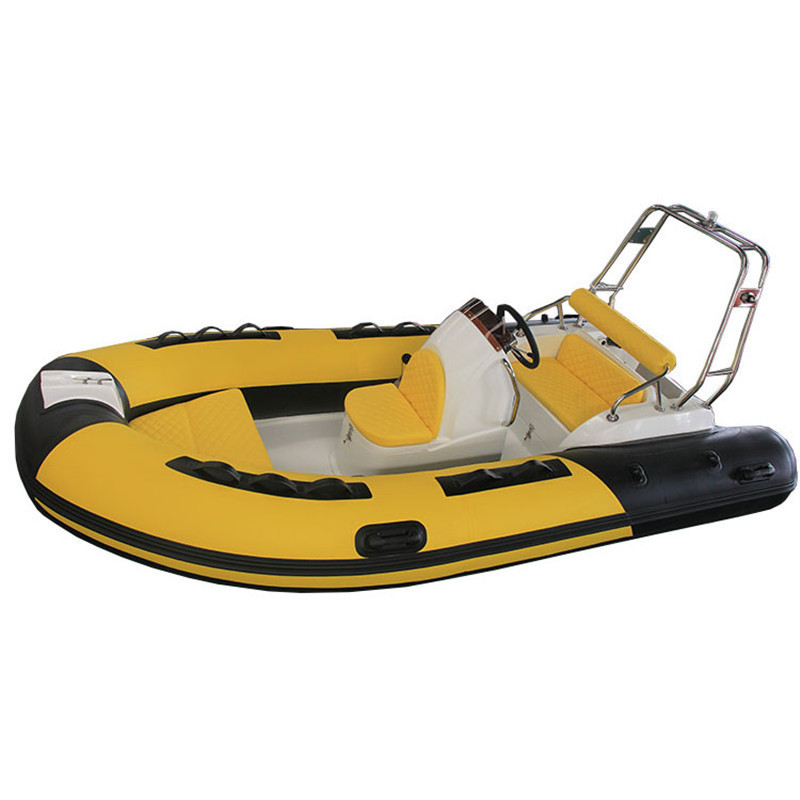 13ft RIB Boat Fiberglass Hull Inflatable boat with Center Console Steering System