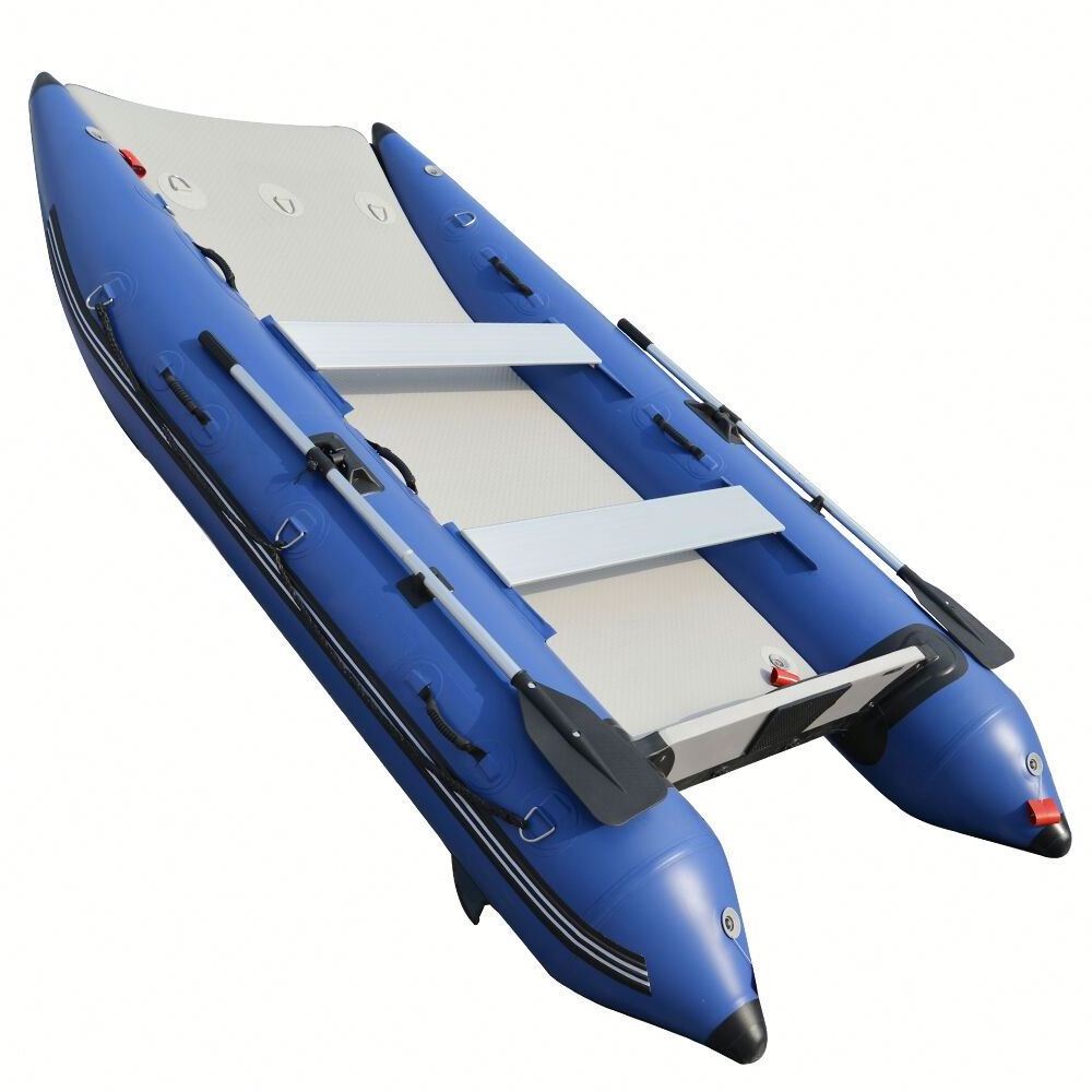 Catamaran inflatable boat frameless cataract pontoon 15ft. 7-8 person red/blue